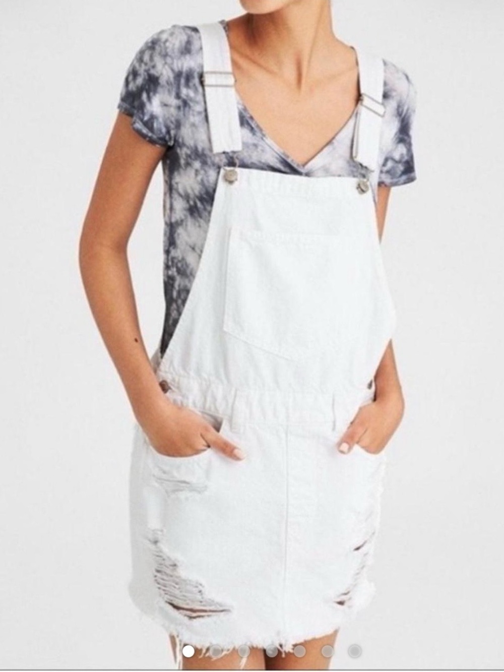 American Eagle XL White Distressed Denim
Overall Dress